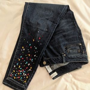 Lane Bryant Sequin Cuff Skinny Jeans